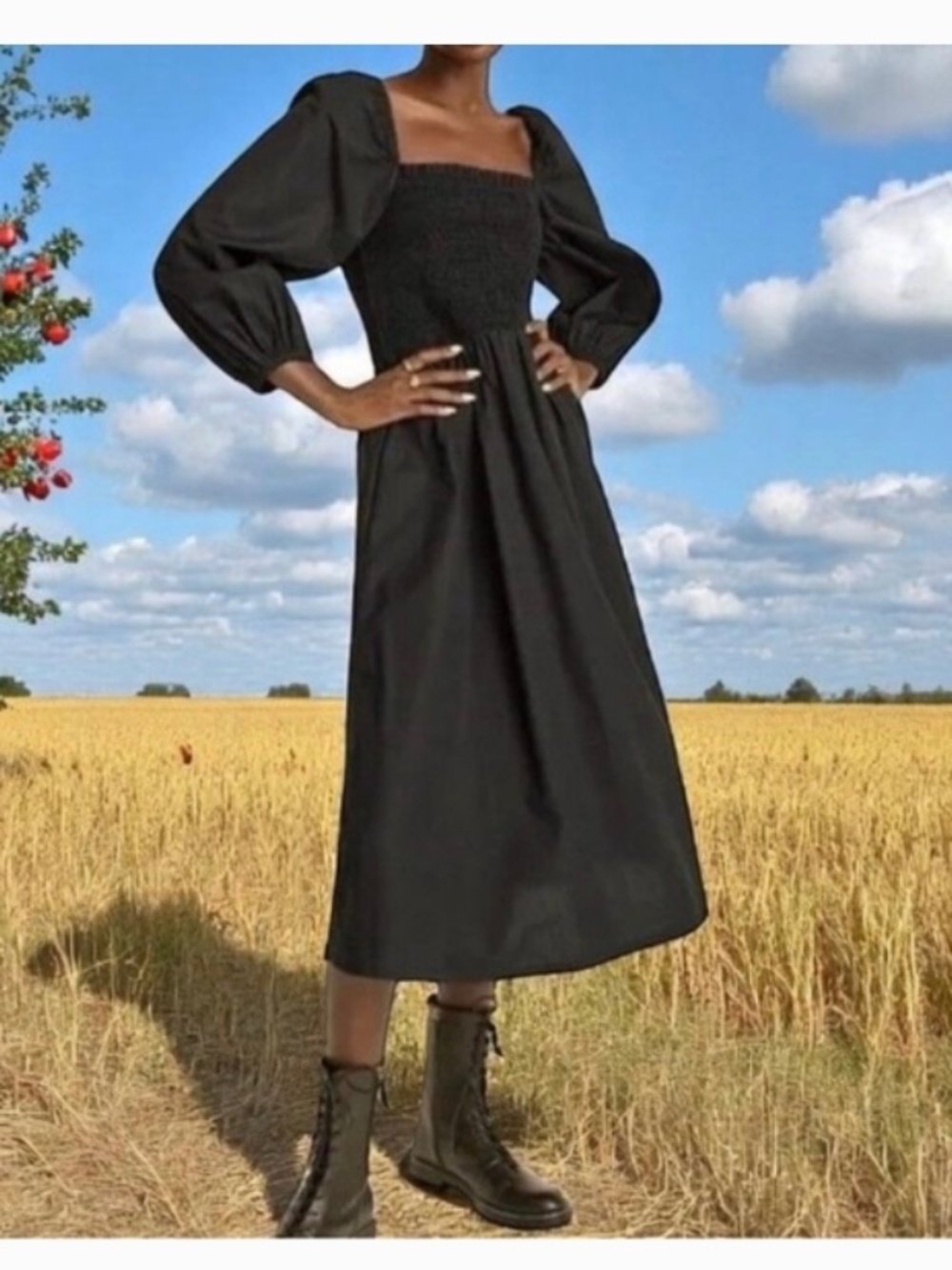 JCREW Smocked Linen Midi Dress XS